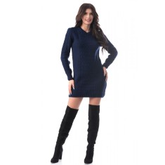 J927-44 Rochie scurta si tricotata cu maneci lungi