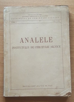 Analele institutului de cercetari silvice 1957 foto