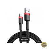 Cablu Date si Incarcare USB-A - microUSB Baseus Cafule 18W 2m Rosu