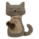 Opritor Ușă Pisică 3D Maro Poliester 14x27cm - Suport Ușă Decorativ, Design Animal Fun
