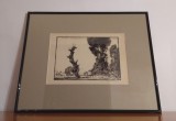 Tablou Stefan Popescu |In natura| Xilografie veche