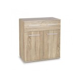 Comoda dormitor HM Lima KM1, Pal Melaminat, cu 2 usi, un sertar, cant ABS, stejar sonoma