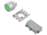 Comutator Apăsare Verde 22mm 1NO
