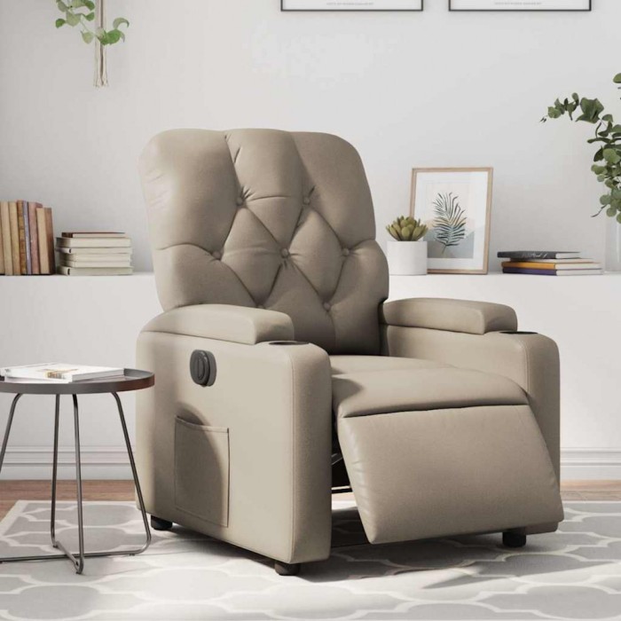 vidaXL Fotoliu rabatabil electric, cappuccino, piele ecologică 3204764