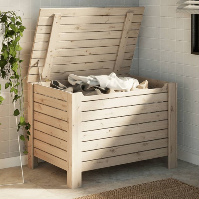 vidaXL Cutie de depozitare cu capac &quot;RANA&quot; 80x49x54 cm, lemn masiv pin