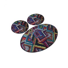 Set 3 Covorase baie Maglie, 60 x 100 cm, 50 x 60 cm, Antiderapant, Multicolor