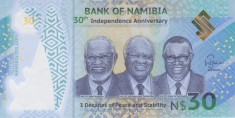 Bancnota Namibia 30 Dolari 2020 - PNew UNC ( polimer, comemorativa )