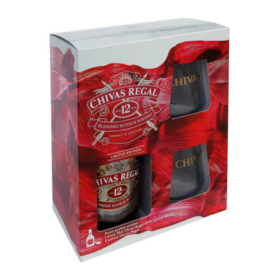 Whisky Chivas Regal 12 &amp;amp; 2 Pahare 0.7L, Alcool 40%, Whisky Bun, Whisky de Calitate, Chivas Regal Whisky, Whisky 0.7l, Whisky 40%, Whisky Premium, Rye foto