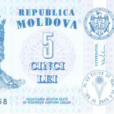 Bancnota Moldova 5 Lei 2013 - P9g UNC