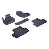 Covorase Cauciuc Premium Stil Tavita Volvo S60 II 2010-2018, Negre, Fara Miros, Bordura 3cm