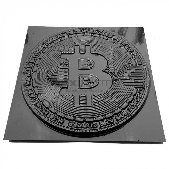 Matrite Panouri Decorative 3D, Model Bitcoin, 50x50x2cm