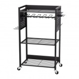 Carucior cu 4 niveluri pentru scule, Vivatechnix max 68 kg, 4 x roti, 560 x 350 x 970 mm, carlige laterale