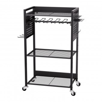 Carucior cu 4 niveluri pentru scule, Vivatechnix max 68 kg, 4 x roti, 560 x 350 x 970 mm, carlige laterale foto
