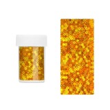 Folie decorativă pentru unghii - aurie cu reflexii holografice circulare, INGINAILS