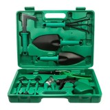 Set 10 unelte de gr&Auml;din&Auml; cu geant&Auml; depozitare, o&Egrave;el inoxidabil, accesorii complete, 37 x 28 cm, verde