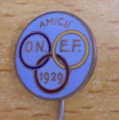 Insigna Amicii ONEF 1929, rara foto