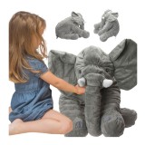 Mascota elefant de plus moale, gri, 60cm