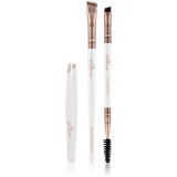 Luvia Cosmetics Prime Vegan Brow Kit set pentru aranjarea spr&acirc;ncenelor Pearl White / Metallic Coffee Brown