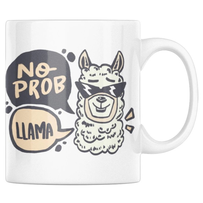 Cana alba personalizata &quot;Cu lama, NO PROBLEM&quot;, INOVATIX&reg;. 330ml