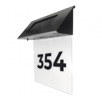 Lampa solara numar casa, MagicHome, 3 x numere 0-9, 1 x litere mici a-h, 18,5x5x19 cm foto