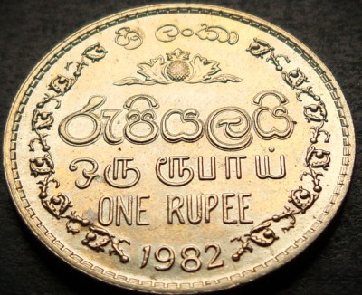 Moneda exotica 1 RUPIE - SRI LANKA, anul 1982 * cod 5200 = A.UNC foto