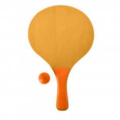 Set ping pong pentru plaja, 3 piese, lemn, portocaliu/galben
