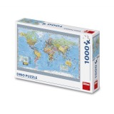 Puzzle 1000 piese, Harta politica a lumii &ndash; DINO TOYS