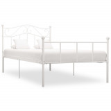 Cadru de pat, alb, 100 x 200 cm, metal GartenMobel Dekor, vidaXL