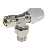 Robinet calorifer tur, de colt, cu conector pentru teava PEX, APE, alama, 1/2&quot;