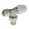 Robinet calorifer tur, de colt, cu conector pentru teava PEX, APE, alama, 1/2&quot;