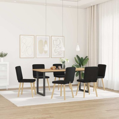 Gossi scaune de sufragerie 6 buc. negru material textil foto