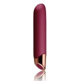 Vibrator Chaiamo 10 Moduri Vibratii, Silicon, USB, Burgundy/Auriu, 16.5 cm