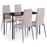 Cumpara ieftin Set mobilier de bucatarie, 5 piese, cappuccino