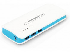 Acumulator extern Esperanza EMP106WB Power Bank Radium 8000 mAh White / Blue foto