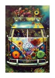 Cumpara ieftin Sticker decorativ, Van cu flori, Multicolor, 85 cm, 6526ST