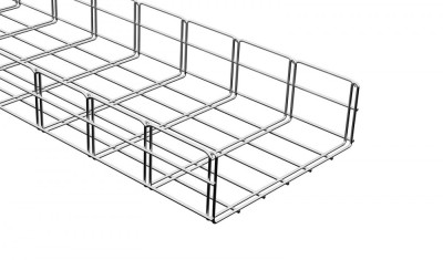 Canal cablu metalic 300x100mm din sarma mesh galvanizat lungime 2m jgheab pentru trasee electrice foto