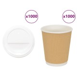 vidaXL Cești de cafea din h&acirc;rtie cu capace 1000 buc 8oz 200ml 3325224