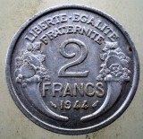 1.148 FRANTA WWII 2 FRANCS FRANCI 1944, Europa, Aluminiu