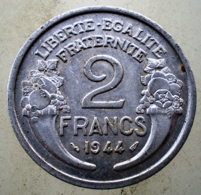 1.148 FRANTA WWII 2 FRANCS FRANCI 1944