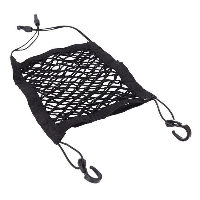 Organizator auto din plasa cu cleme pentru prindere intre scaune, 24.5 x 29 cm, Black