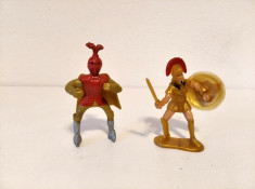 * Lot 2 figurine soldati, cavaleri, luptatori, 8cm foto