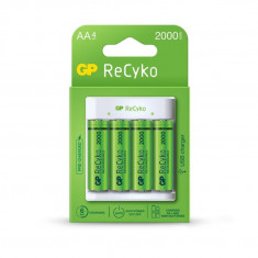 Incarcator E411 AA/AAA R3/R6 NiMH + 4 acumulatori 2000mAh GP ReCyKo GPE411210AAHC-2B4