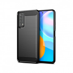 Husa Compatibila cu Huawei P Smart 2021 Techsuit Carbon Silicone Negru