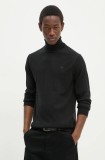 G-Star pulover de l&acirc;nă bărbați, culoarea negru, light, cu guler, D25177-D847