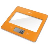 Cantar de bucatarie Sencor, maxim 5 kg, sticla securizata, Portocaliu