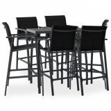 Set mobilier de bar pentru gradina, 7 piese, negru GartenMobel Dekor, vidaXL