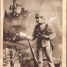 HST CP29 Carte postala austro-ungară tematică militară Paște 1917 circulată Dej