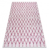 Covor SISAL SION Spalier 22129 țesute plate ecru / fucsie, 160x220 cm