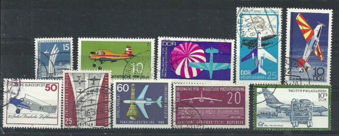 GERMANIA - AVIOANE, timbre stampilate DIFERITE, SD197
