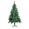 Brad artificial de Craciun tip pin nins, pentru interior/exterior, inaltime 150 cm, Flippy, verde, suport metalic inclus